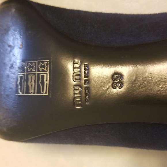 Mui Miu Navy Suede Kitten Heel 39 - Picture 6 of 8